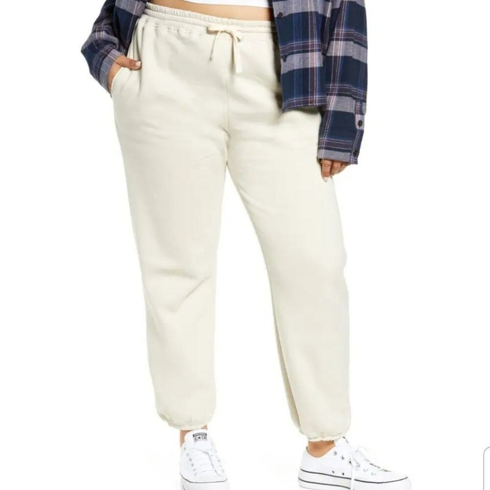 NWT BP. Plus Size Drawstring Jogger Pants Ivory Dove 1X Nordstrom